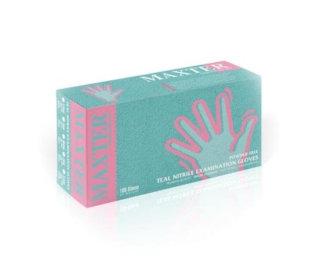 Maxter Guantes Nitrilo Sin Polvo Talla S Azul Turquesa 100uds