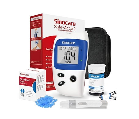 Sinocare Safe-Accu2Kit Glucómetro + 25 Tiras