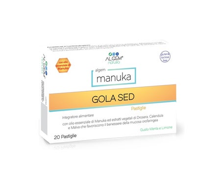 Algem Natura Manuka garganta Sed 20 comp | Natural Doctor