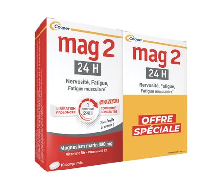 Mag2 24H Nerviosismo Fatiga Vitamina B6 B12 2x40comp