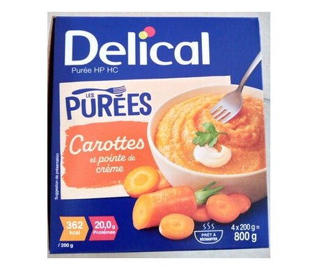 Delical Puré Hp Hc Alimento Zanahoria Crema 4x200g