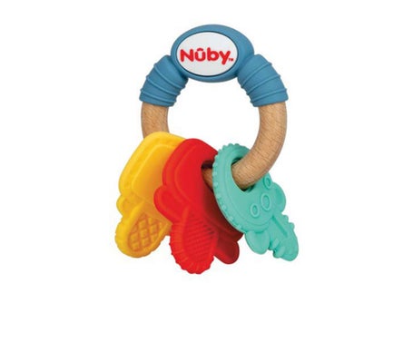 Nuby Mordedor Madera Silicona Llaves 3M+ 1ud
