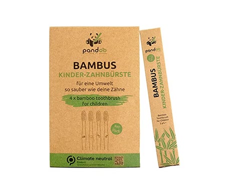 Pandoo Cepillos de Dientes Para Niños Bambu 4uds
