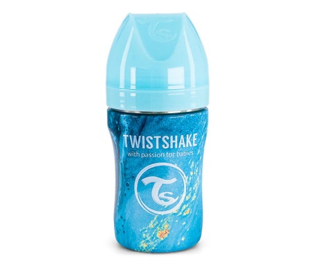 Twistshake Biberón Anticólico Acero Azul 260ml