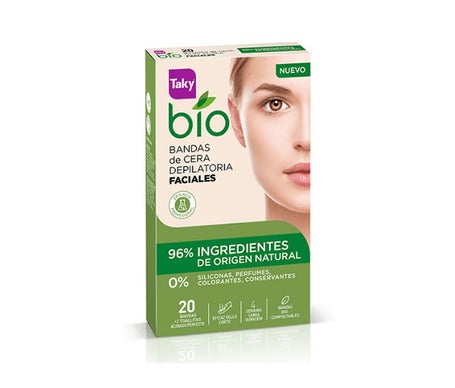Taky Bio Natural 0% Depilatory Facial Wax Strips 20 pieces