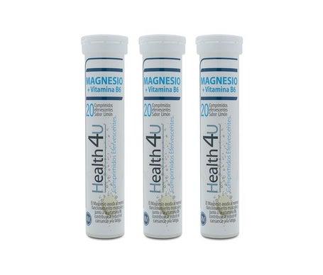 Health 4U Pack Magnesio + Vitamina B6 Sabor Limón 3x20comp