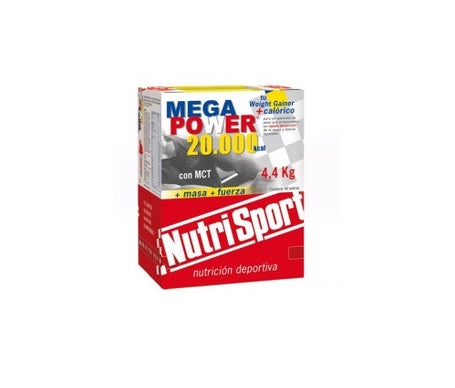 Megapower batidos sobres + Nutrisport + Fresa + Caja 40 Sobres 4.4 Kg..