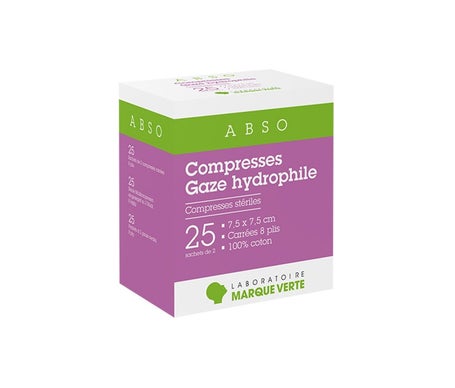 Abso Compresse Stérile Gaze Hydrophile 7,5x7,5cm 25 Sobres