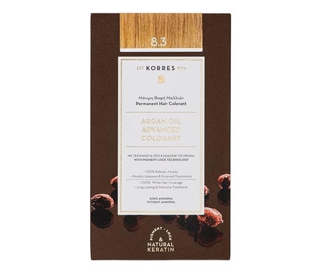 'Korres Coloration Permanente Huile D''Argan Blond Clair Doré 8.3'