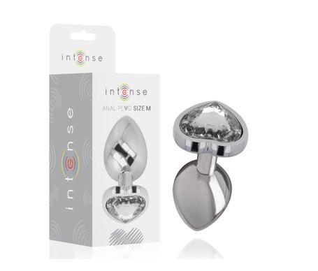 Intense Anal Plug Corazón Cristal Gris Talla M 1ud