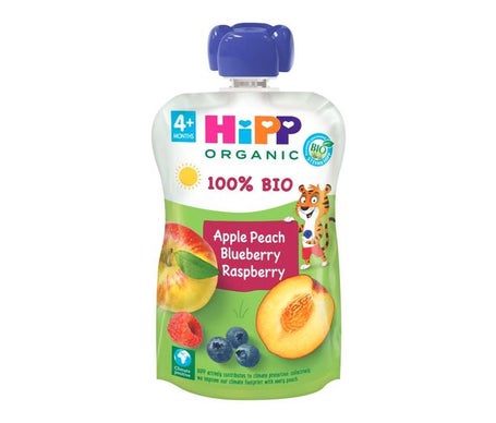 Hipp Pouches Melocotón Manzana y Frutos Bosque 100g