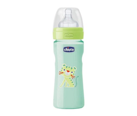 Chicco Biberón Wellbeing Silicona Verde +2 M Flujo Medio 250 ml