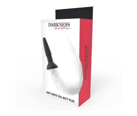 Darkness Bondage Plug Anal Silicona con Cola Blanca 1ud