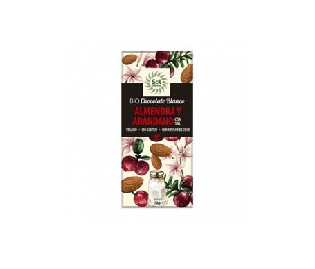 Solnatural Choco Blanco Almendras y Arándano Bio 70g | Natural Doctor