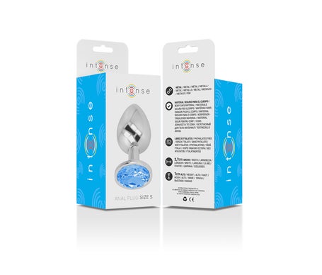 Intense Plug Anal Metal con Cristal Azul Talla S 1ud