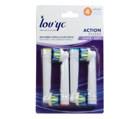 Lovyc Tête de Brosse Électrique de Remplacement Action Floss 4uds