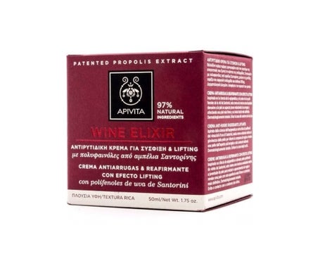 Apivita Wine Elixir Crema Antiarrugas & Reafirmante con Efecto Lifting – Textura Rica 50ml