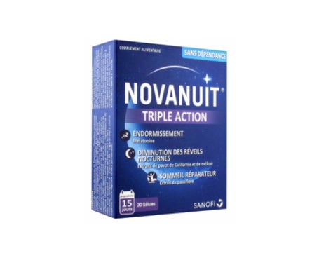 Novanuit Triple Action Sleep Supplementary Food Box Of 30 Glucules