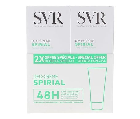 SVR Spirial Deo-Creme Antitranspirante 48h 2x50ml