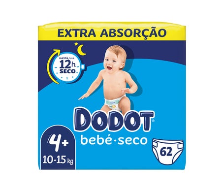 Dodot Bebé Seco Talla 4+ 10-15Kg 62uds