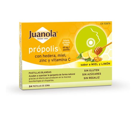 Juanola® pastillas própolis hiedra, miel, zinc y vitamina C 24uds