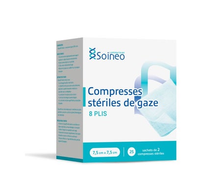 Soineo Compresas Esteriles Gasa 7,5X7,5Cm 25uds