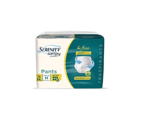 Serenity Pants Soft Dry Sensitive Pañal Extra TM 14uds
