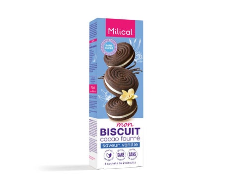 Milical Nutrition Galletas Cacao Rellenas Vainilla 8uds