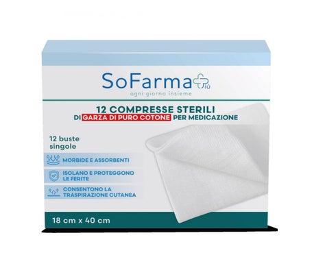 Sofarmapiù Compresas Algodón 18x40cm 12uds