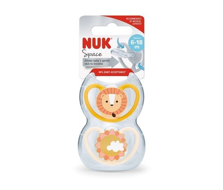 Nuk Space Chupete León Sol 6-18 Silicona 2uds