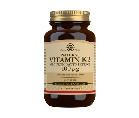 Solgar Vitamina K2 100 mcg con MK-7 natural 50 cápsulas.