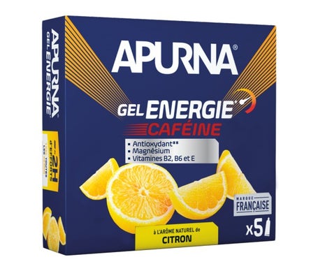 Apurna Gel Energético Limón Cafeína 5x35g