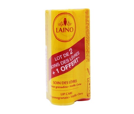 Laino Trío Stick Labial Granada Vainilla Cereza 3x4g