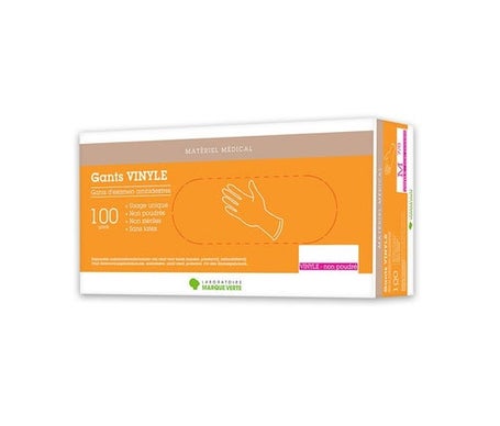 Marque Verte Guantes Vinilo Sin Polvo Talla G 100uds