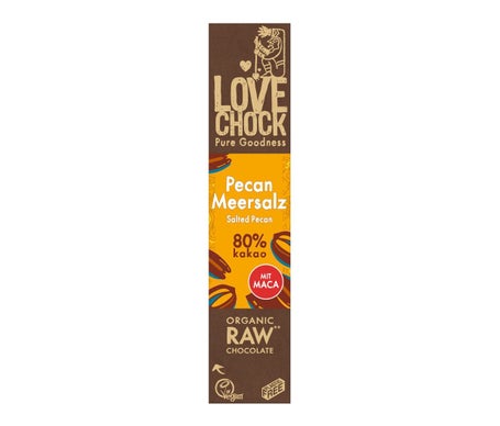 Lovechock Chocolate Negro Eco 80% Nuez Pecana Sal Marina 40g