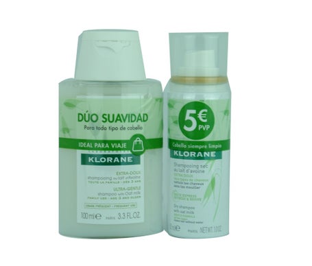 Klorane Kit Viaje Avena Champu 100ml + Champu Seco 50ml