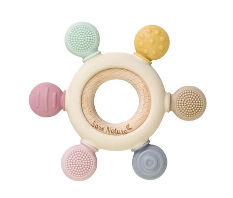 Saro Mordedor Sensorial Madera Silicona 1ud