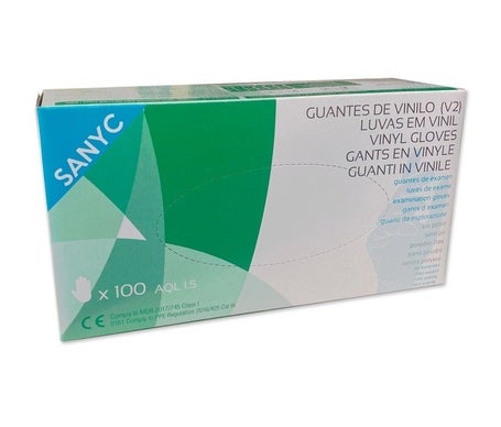 Sanyc Guante Vinilo Newmark sin Polvo Talla Pequeña 100uds