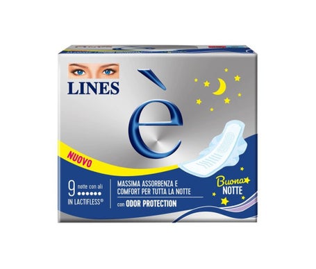 Lines E Absorbentes Lactifless Noche con Alas 9uds