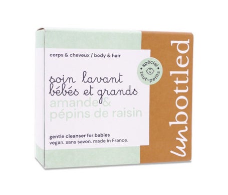 Unbottled Jabón Cuerpo Cabello Bebé Almendra Semillas Uva 110 gr