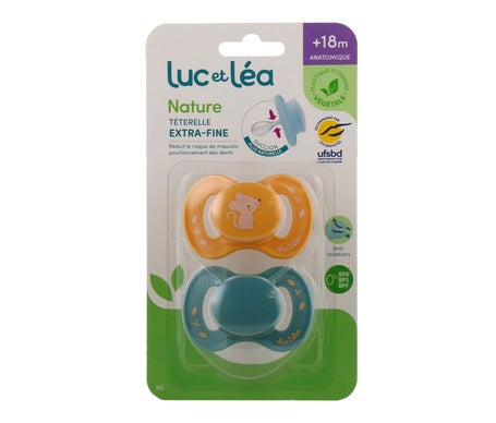 Luc et Lea Nature Chupete Ratón +18M 2uds