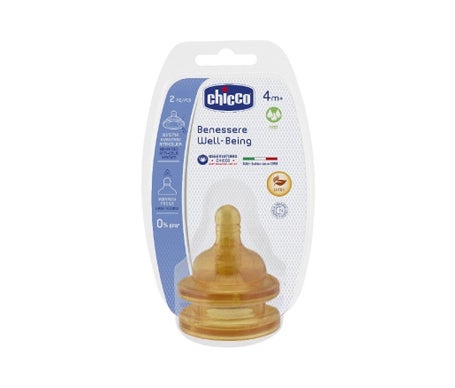 Chicco Benessere Well-Being Tetina Látex Rápido 4M+ 2uds