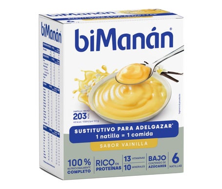 biManán Natillas Sustitutivas Sabor Vainilla 6uds