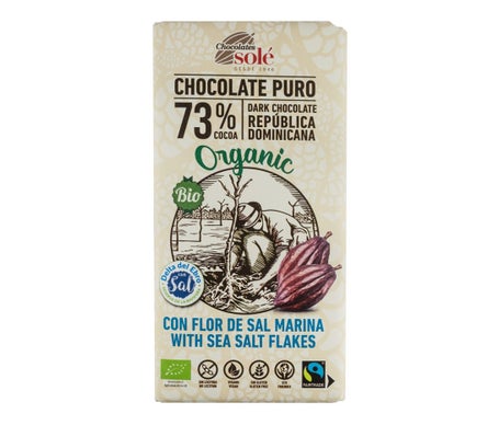 Chocolates Solé Chocolate Puro Negro 73% Cocoa Bio 100g