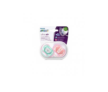 Avent Pack Chupetes Ultra Air Tigre y Conejo +18m 2uds
