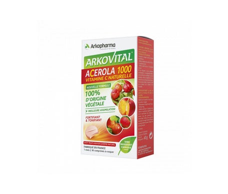 Arkopharma Azinc Acerola 1000 Vitamine C 100% Végétale 2x30comp