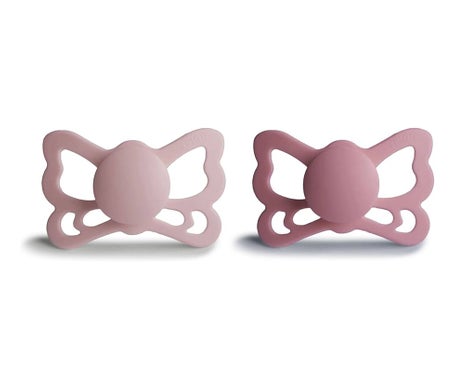 Frigg Butterfly Anatomical Silicone Pacifier Blush Cedar 6M+ 2uds