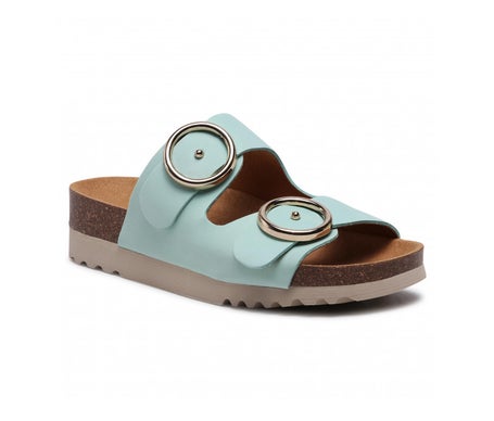Scholl Mule Malibu Zapato Doble Correa Aquamarina Talla 40 1 Par