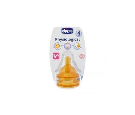 Chicco tetina fisiológica caucho flujo papilla +4M 2uds
