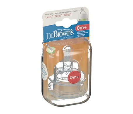'Dr Brown''s tetina silicona boca ancha recién nacido 2uds'